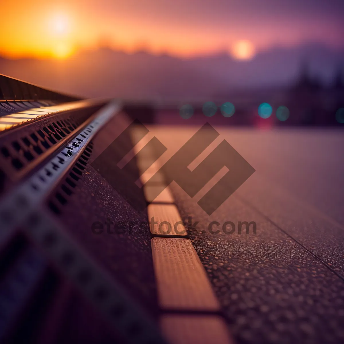 Picture of Urban Roadway in Motion with City Skyline