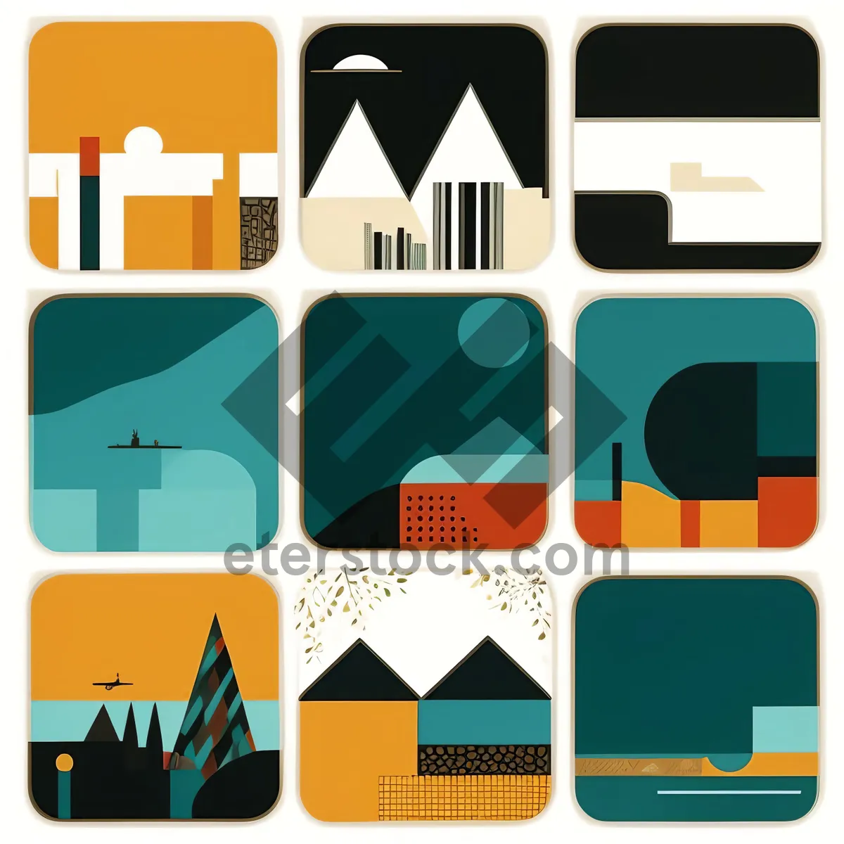 Picture of Glossy web icon set for stationery site.