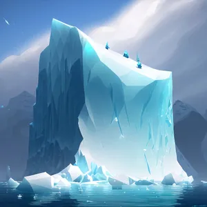Ethereal Arctic Glacier amidst Icy Mountains