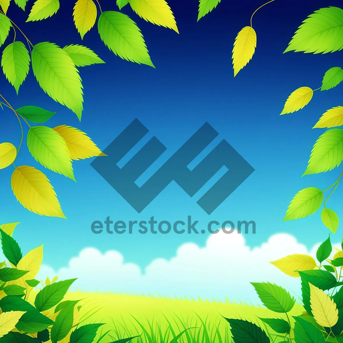 Picture of Vibrant Summer Oak Leaf Graphic Design