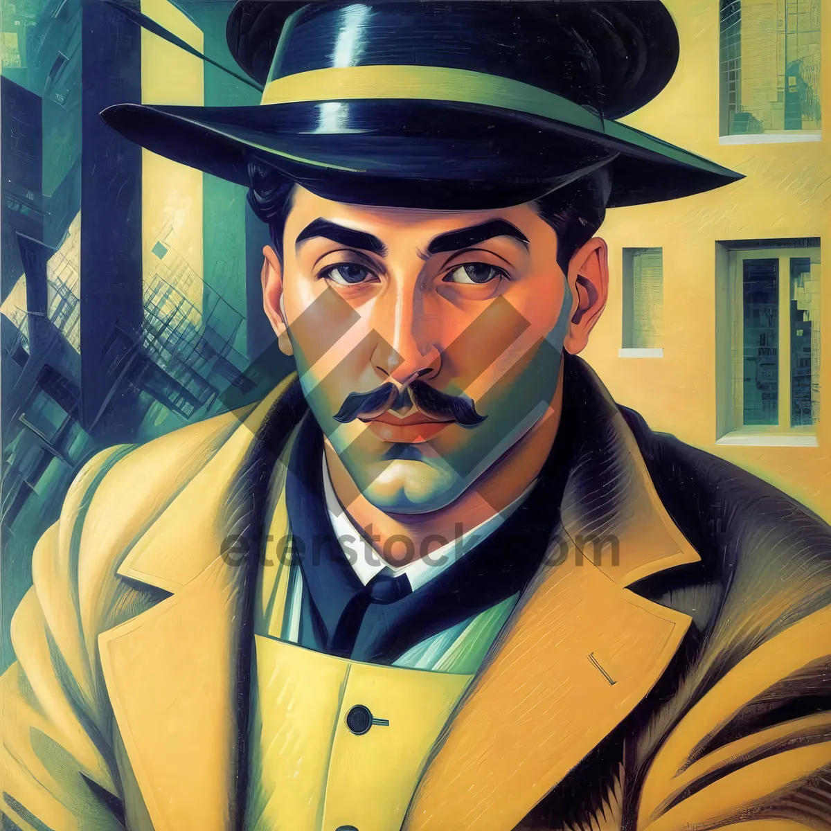 Picture of Handsome male comedian performing in black hat