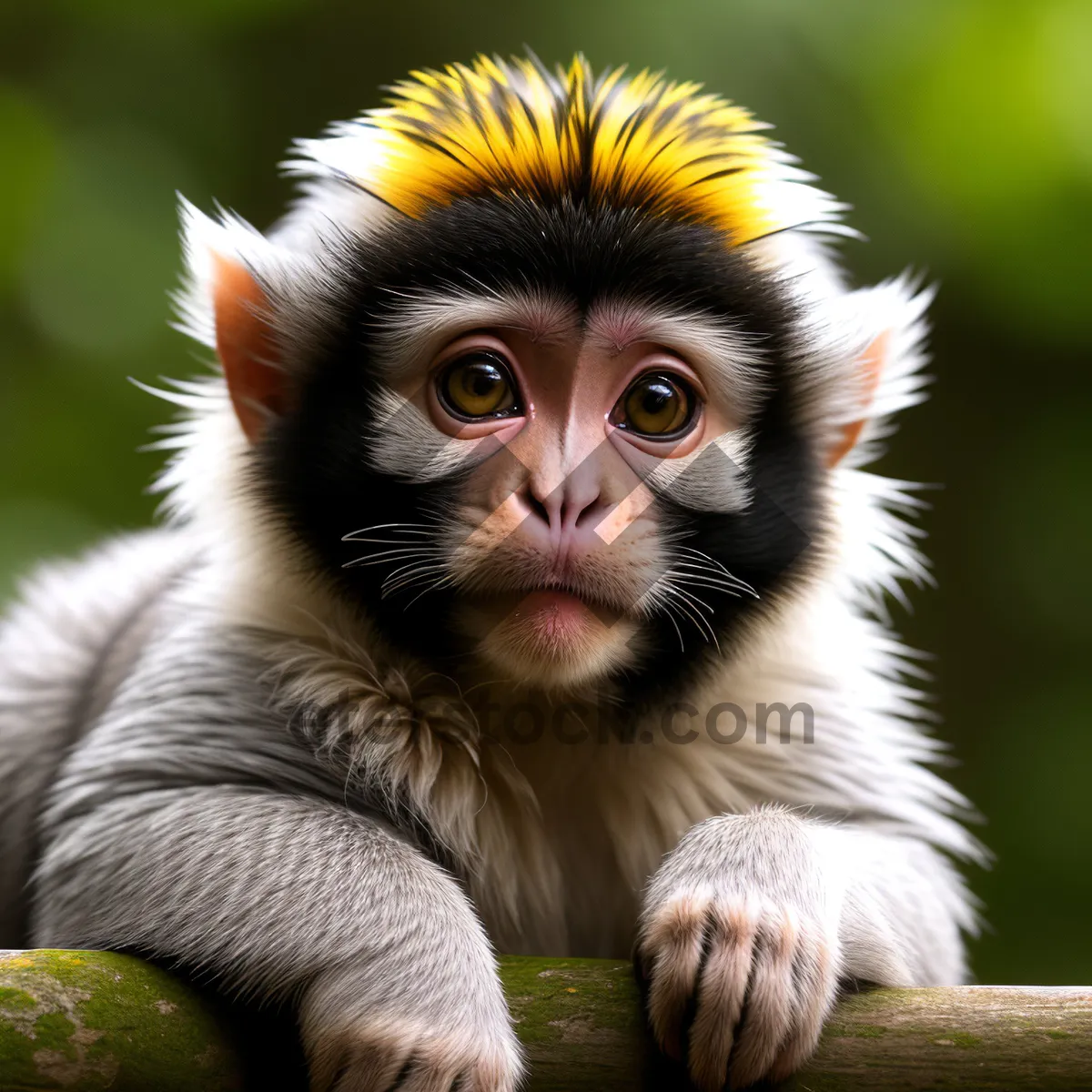 Picture of Cute Baby Macaque Monkey in Wild Jungle