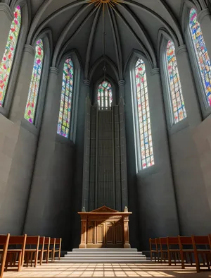 Architectural Splendor: Historic Cathedral Organ and Interior