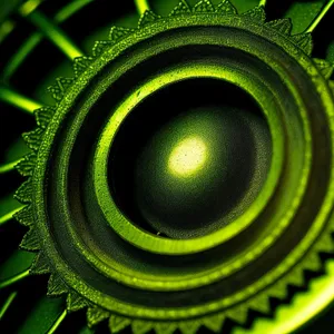 Coiled Gear Mechanism with Green Snake and Kiwi Fruit