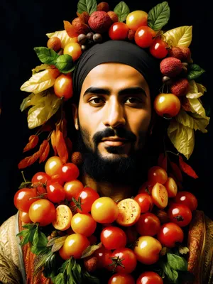 Smiling Fruitful Entertainer in Comedic Mask