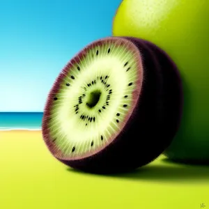 Juicy Kiwi Slice: Fresh and Healthy Tropical Fruit