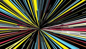 Black Fractal Explosion with Bright Colorful Lines