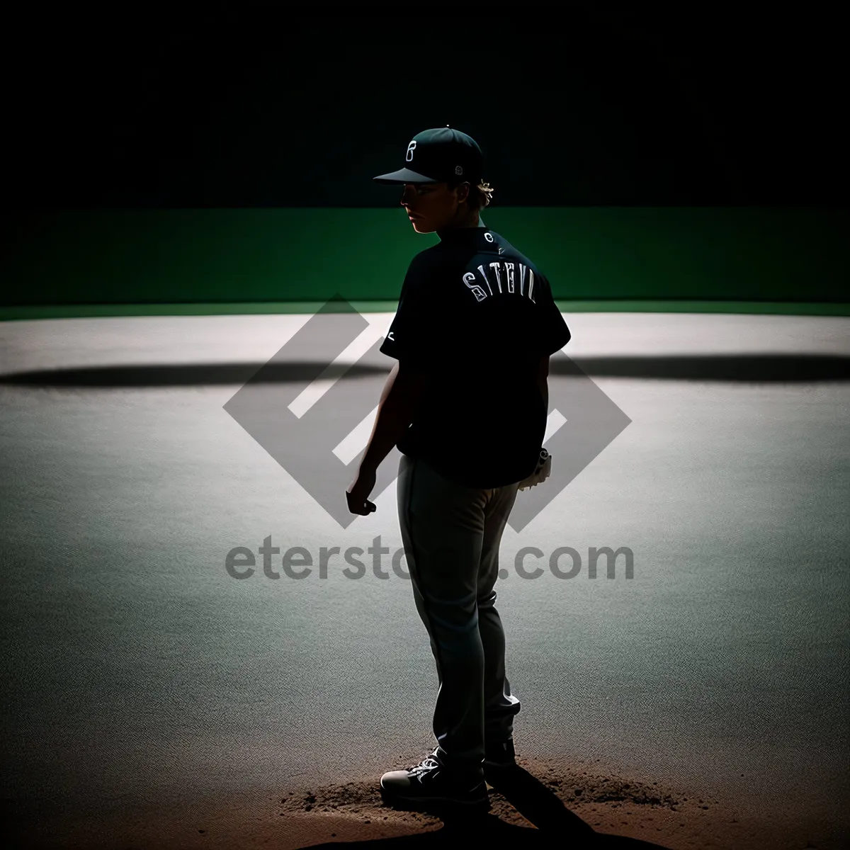 Picture of Sunset Beach Ballplayer Silhouette