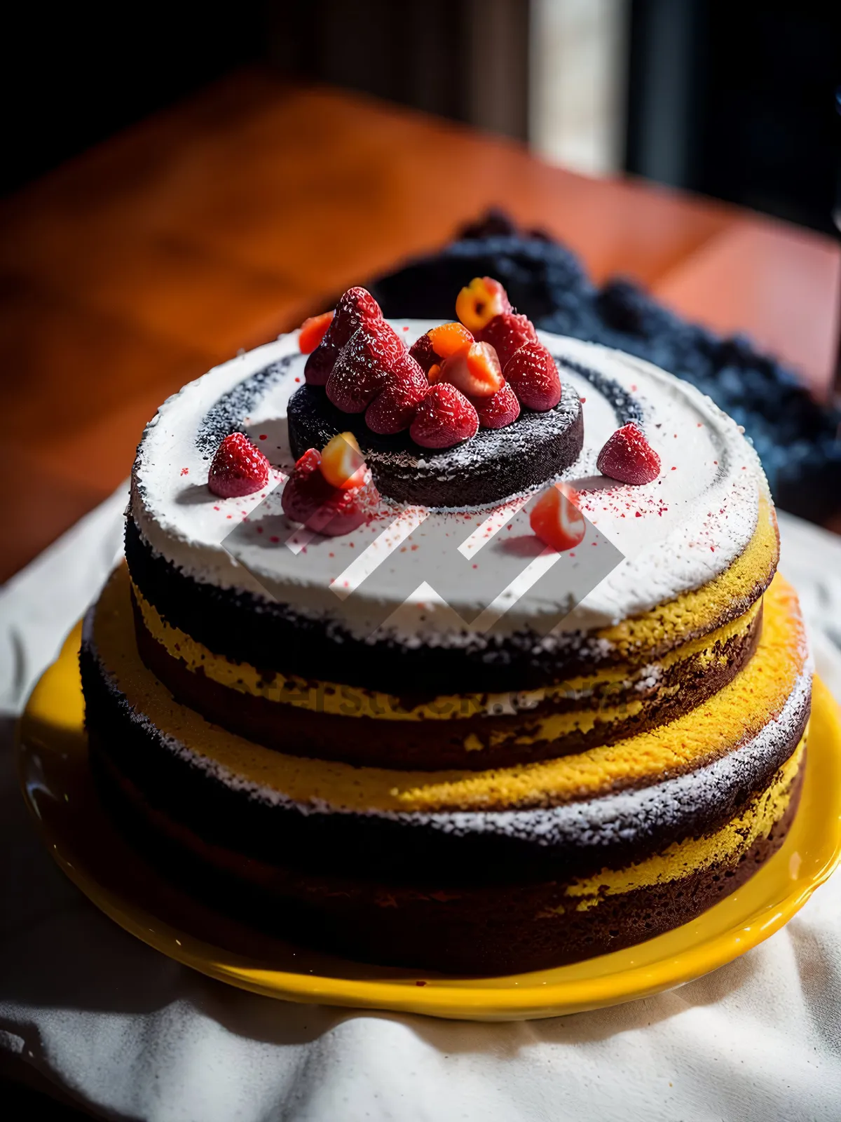 Picture of Delectable Berry Bliss Cake: Sweet Fruit and Cream