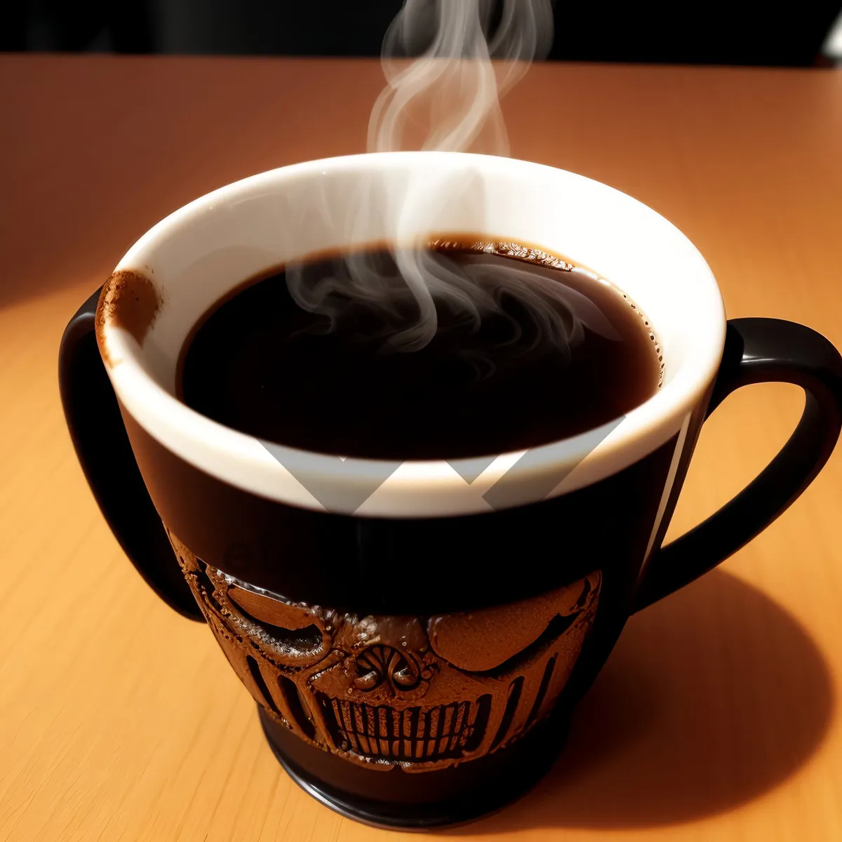 Picture of Hot, aromatic espresso in a cozy mug.