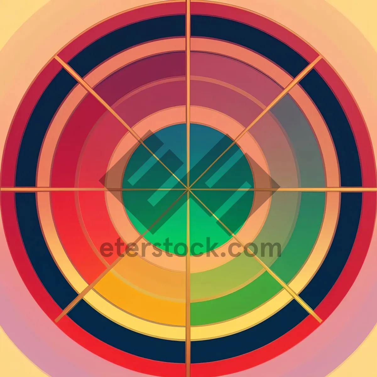 Picture of Vibrant Colorful Rainbow Circle Art Design