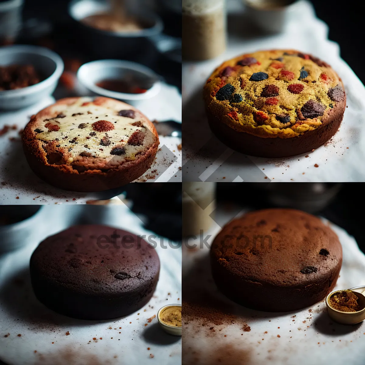 Picture of Delicious chocolate muffin on a plate.