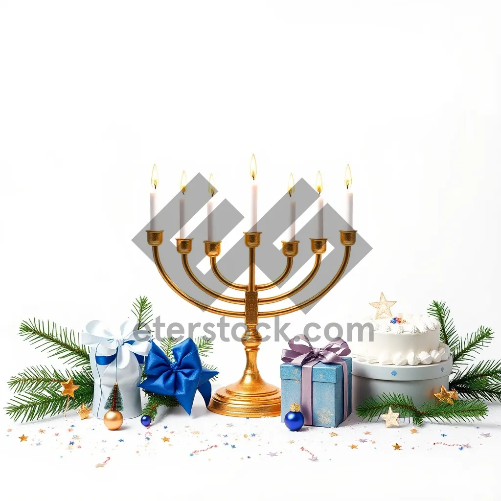 Picture of Modern menorah design for artistic candle holder