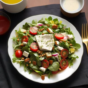 Healthy Gourmet Salad with Grilled Beef and Vegetables