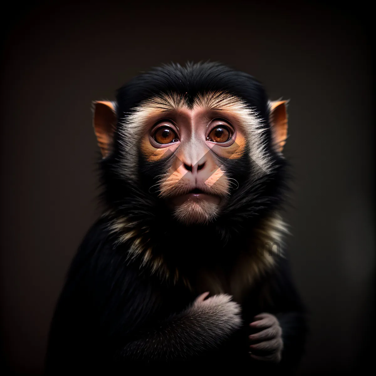 Picture of Cute Baby Monkey Portrait in the Wild