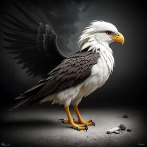 Wild Eagle with Majestic Feathered Wings