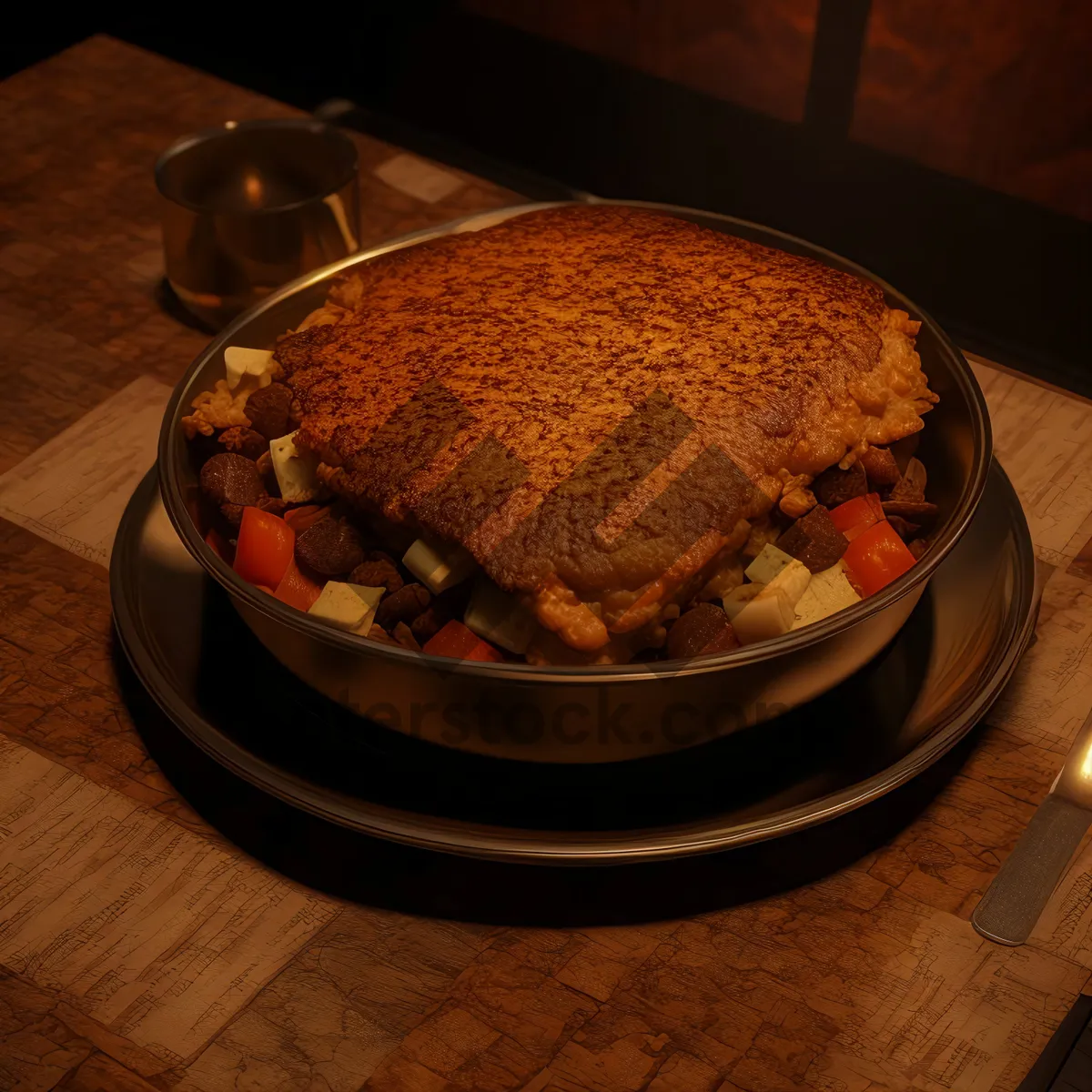 Picture of Delicious Gourmet Plate of Cooked Meat Loaf