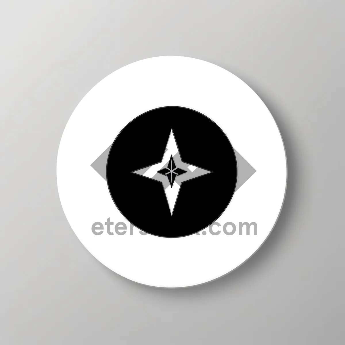 Picture of Modern glossy round web buttons set with black icons.