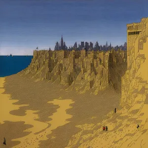 Majestic Canyon Castle - Desert Fortress Amidst Scenic Landscapes