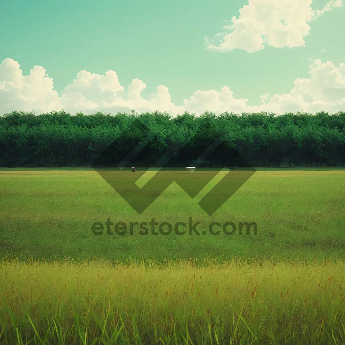 Picture of Rural Field Under Golden Autumn Sky