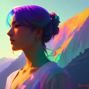 Artistic Portrait of a Person with Vibrant Hair