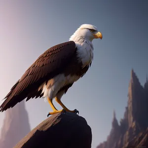 Majestic Bald Eagle Spreading Wings in Flight
