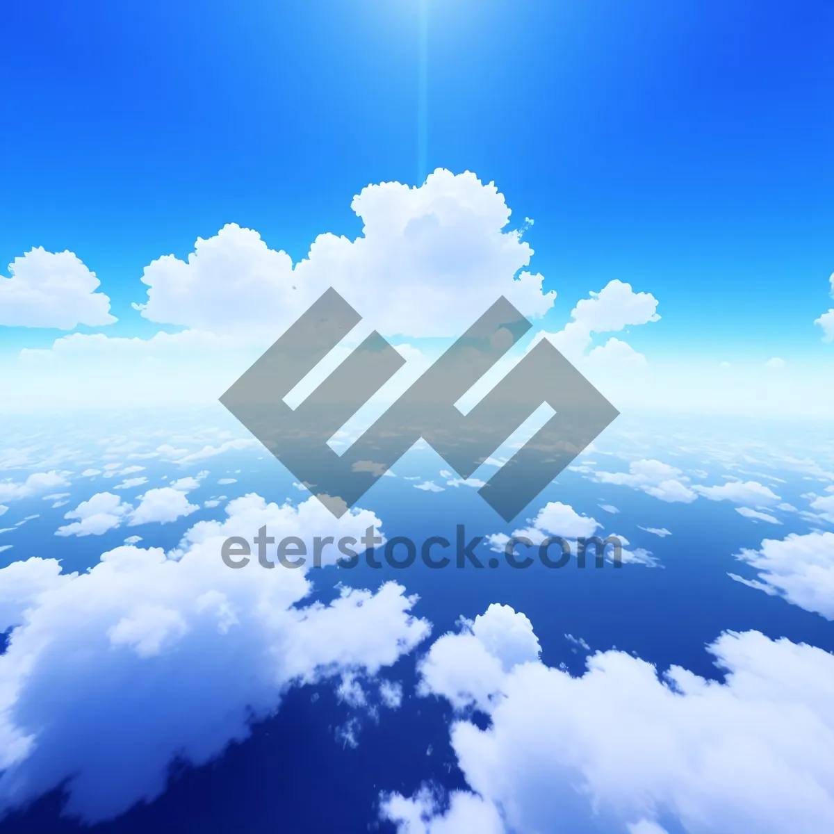 Picture of Serene Blue Skies with Fluffy Clouds