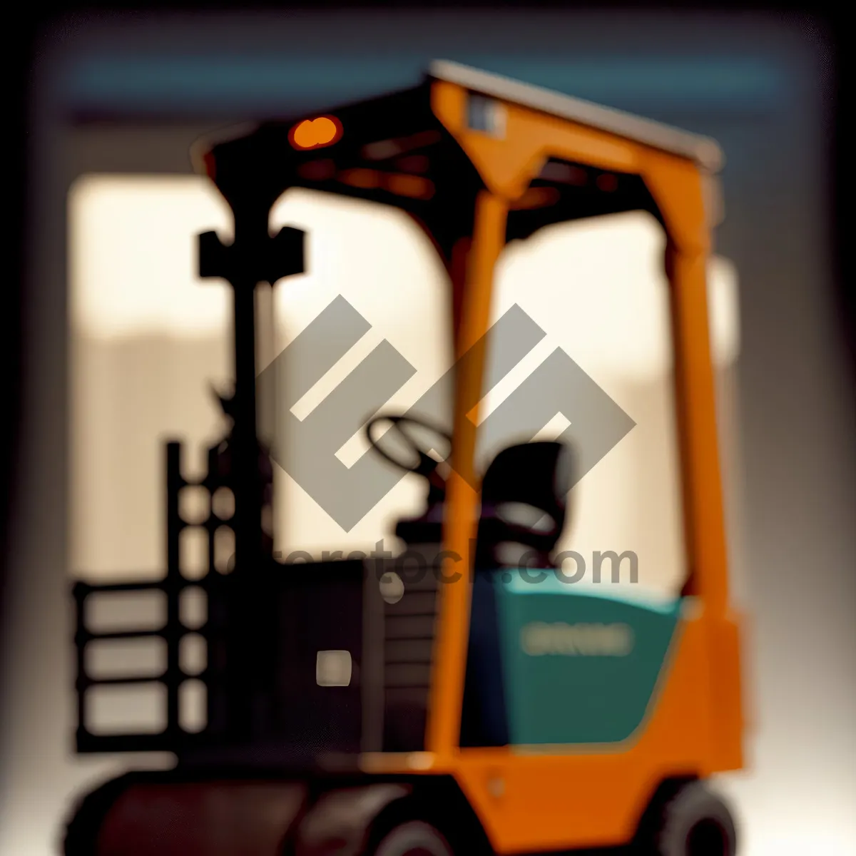 Picture of Transportation on Golf Course: Forklift and Golfer