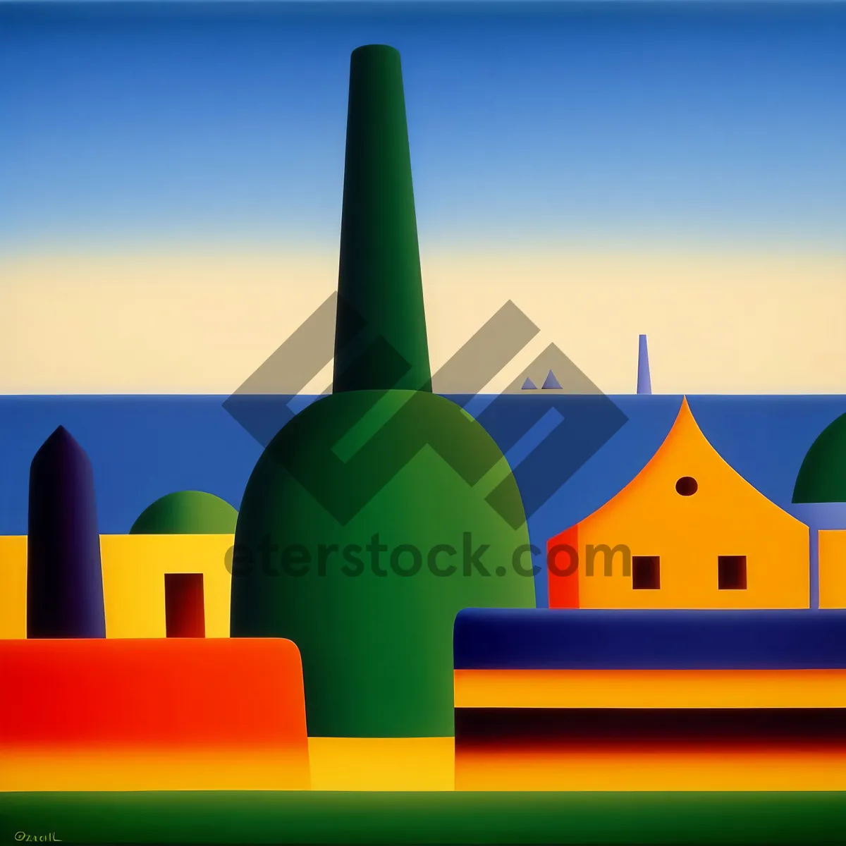 Picture of Pyramid icon design for resort area symbol.