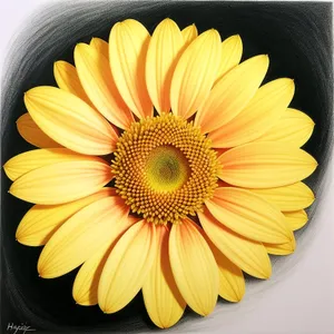 Golden Burst: Vibrant Sunflower Blooming in Summer