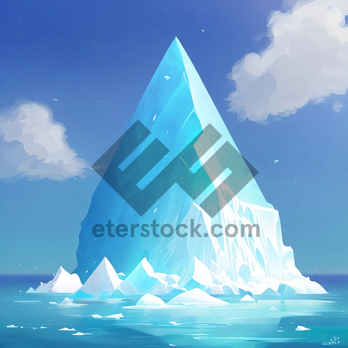 Picture of Frozen Arctic Wonderland - Majestic Iceberg in Winter Ocean