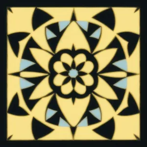 Black Silhouette: Vintage Ornamental Floral Tile Design