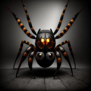 Black Widow Arachnid Close-Up Wildlife Image