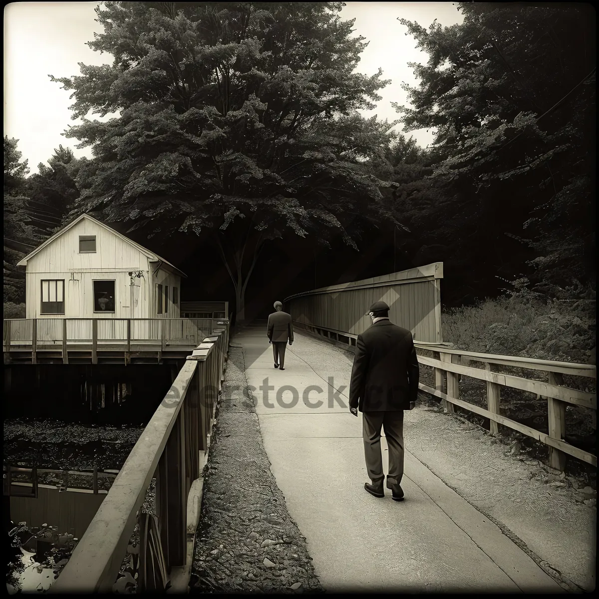 Picture of Mechanical Water Bridge in Architectural Landscape