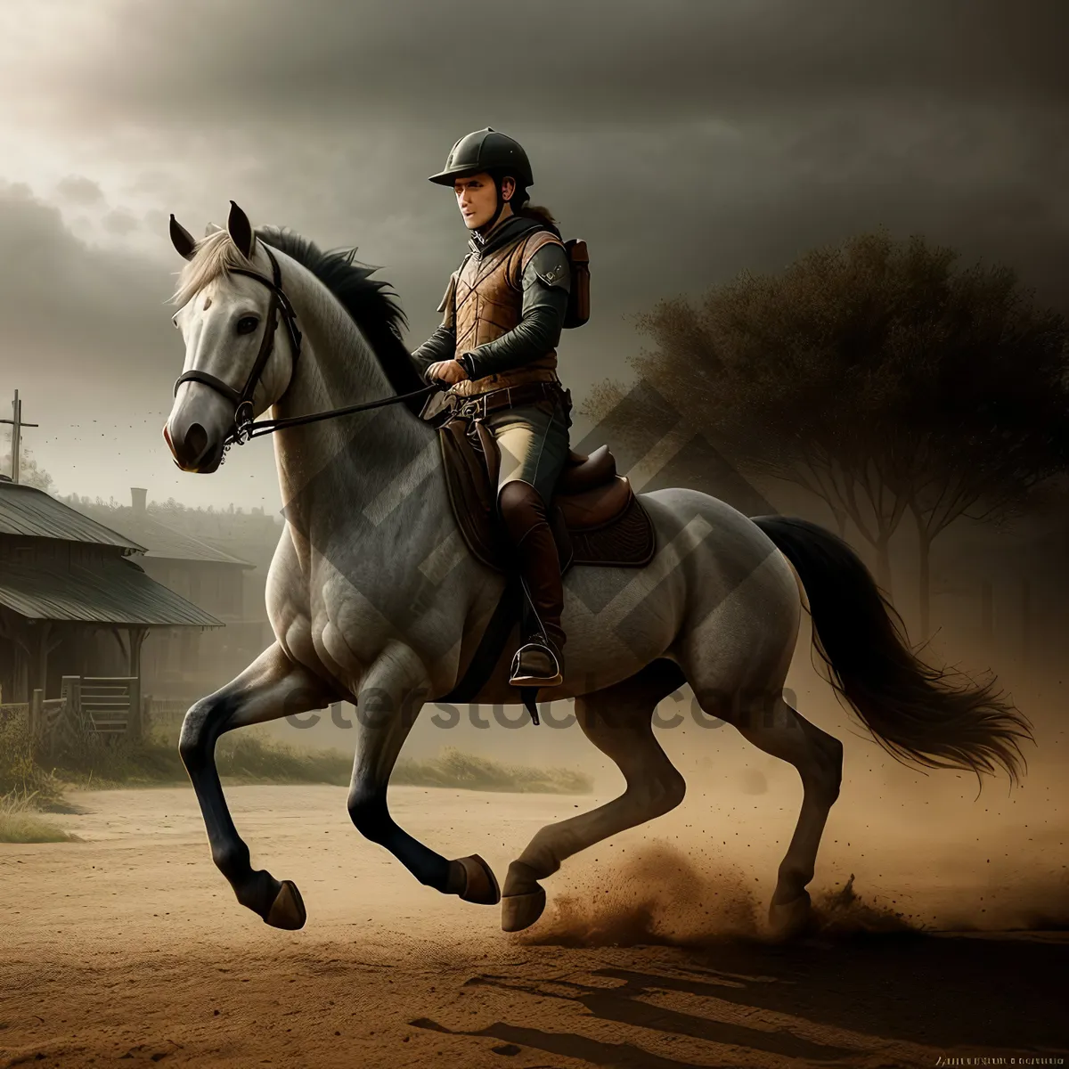 Picture of Powerful Stallion in Equestrian Sport