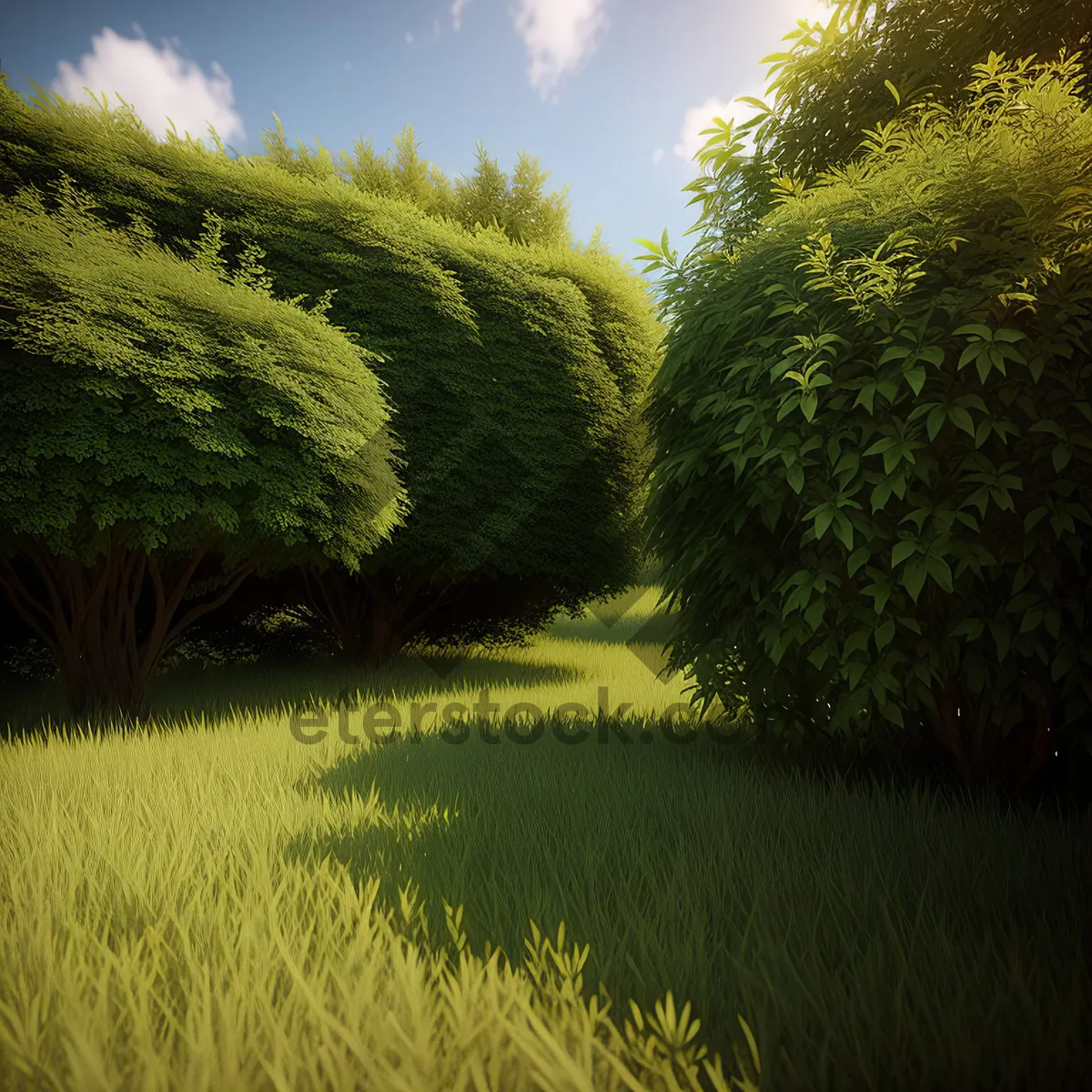 Picture of Serene Willow Tree in Picturesque Meadow