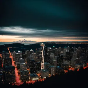 City Lights: A Modern Panorama of Skyline at Night