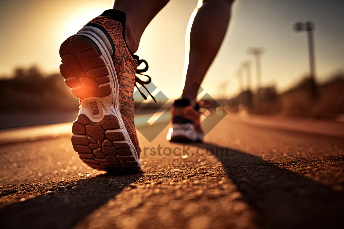 Picture of Running Shoe Covering Person's Foot in Motion