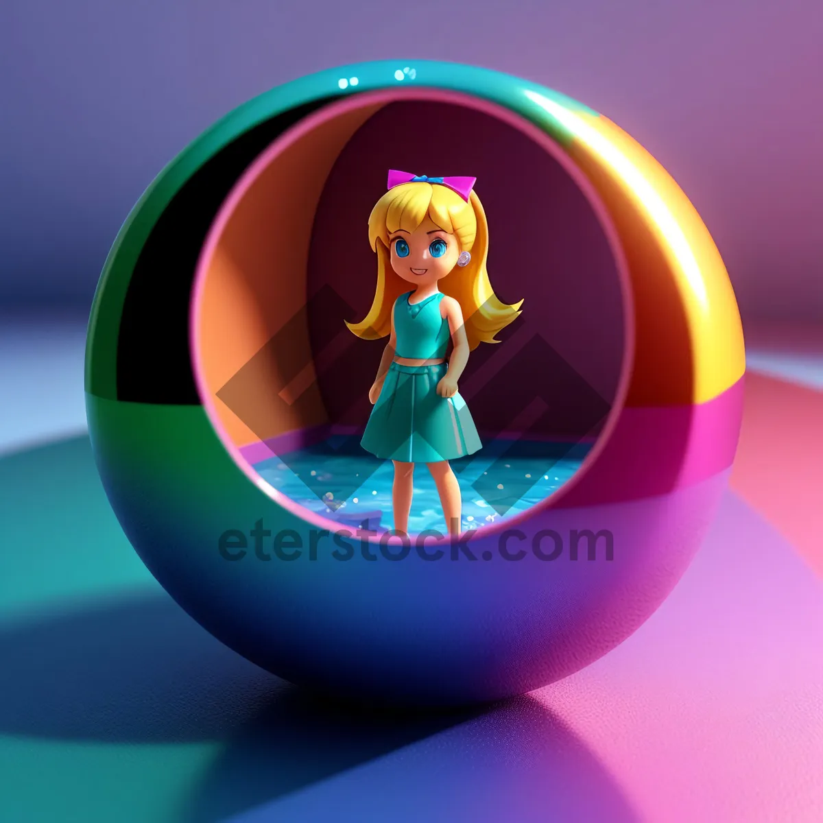 Picture of Shiny round glass icon with glowing sphere