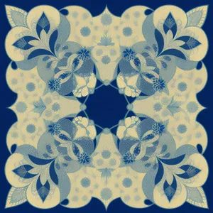 Vintage floral pattern with decorative arabesque element.