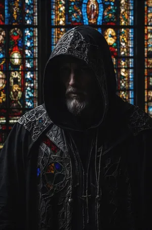 Dark Fashion Masked Man Portrait