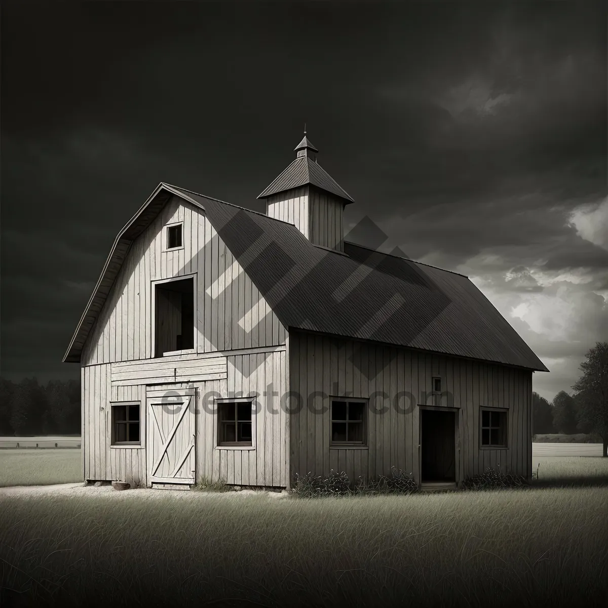 Picture of Old Rural Barn Against Majestic Sky