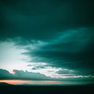 Dazzling Sunset Over Ocean Horizon
