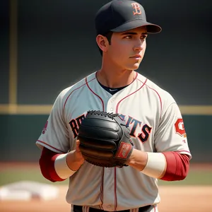 Handsome male ballplayer in sport hat