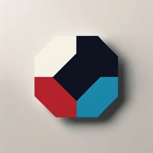 3D glass business sign on paper box.