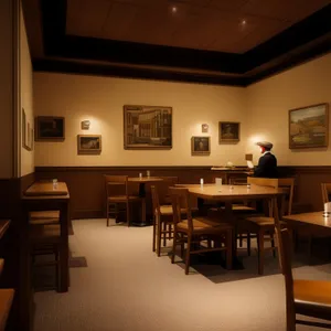 Modern Luxury Kitchen Interior with Wood Furniture and Floor