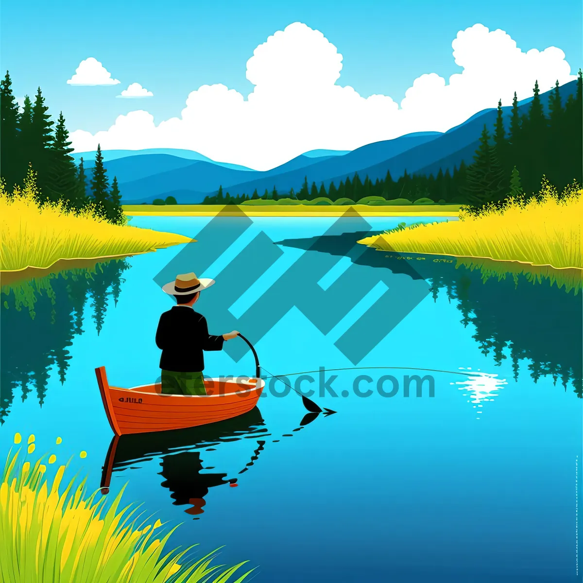 Picture of Serene Reflection: Tranquil Waters amidst Lush Forest