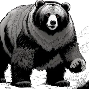 Cute Brown Bear, Wild Mammal with Fur