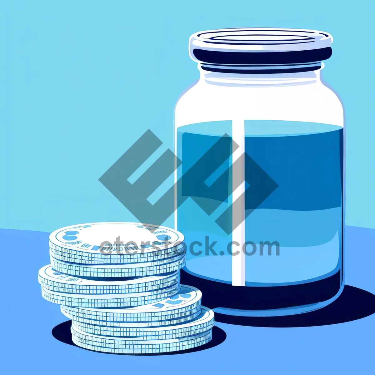 Picture of Conserved Coin Collection in Glass Jar