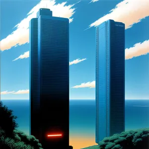 Urban Skyscraper Tower: Modern Corporate Cityscape